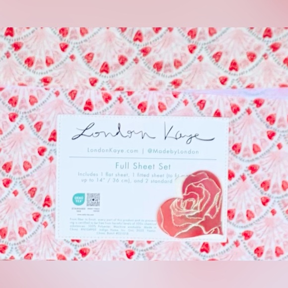 London Kaye Heart Bouquets Valentine Sheet Set - Full - Picture 3 of 5